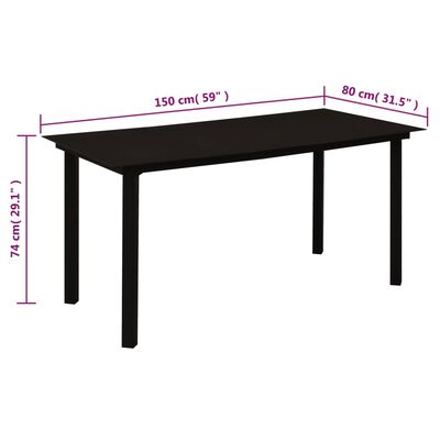 vidaXL 5-tlg. Garten-Essgruppe Schwarz PVC Rattan