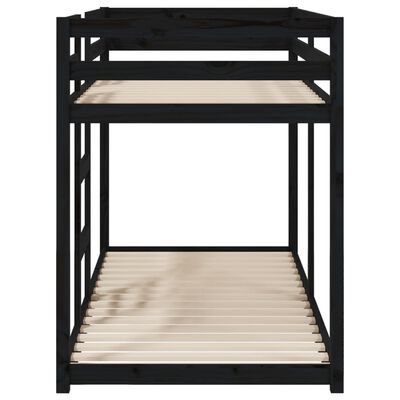 vidaXL Etagenbett Schwarz 80x200 cm Massivholz Kiefer