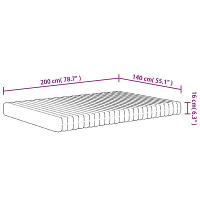 vidaXL Matratze Schaumstoff Mittelweich 140x200 cm