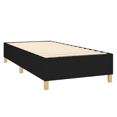 vidaXL Boxspringbett mit Matratze & LED Schwarz 90x190 cm Stoff