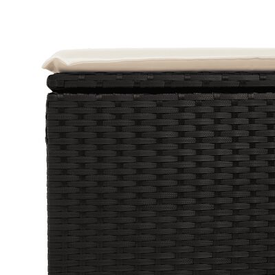 vidaXL 10-tlg. Garten-Sofagarnitur mit Kissen Schwarz Poly Rattan