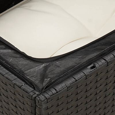 vidaXL 7-tlg. Garten-Sofagarnitur mit Kissen Schwarz Poly Rattan