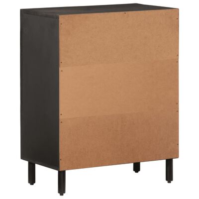 vidaXL Beistellschrank Schwarz 60x33x75 cm Massivholz Mango