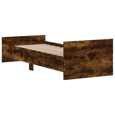 vidaXL Bettgestell ohne Matratze Räuchereiche 75x190 cm Holzwerkstoff