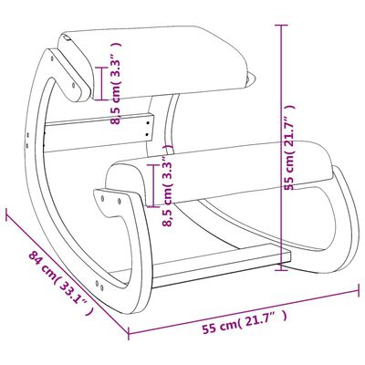 vidaXL Kniestuhl Braun 55x84x55 cm Birkensperrholz