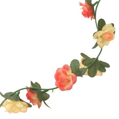 vidaXL Weihnachtskränze Blumen 6 Stk. Rosarot Champagnerfarben 215 cm