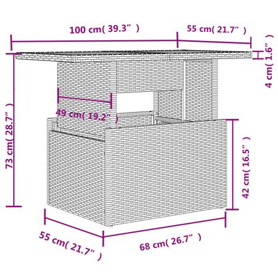 vidaXL 6-tlg. Garten-Sofagarnitur mit Kissen Schwarz Poly Rattan