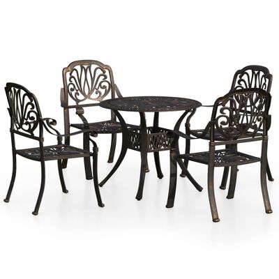 vidaXL 5-tlg. Bistro-Set Aluminiumguss Bronzen