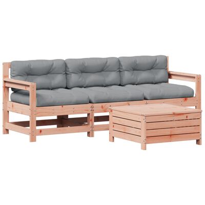 vidaXL 4-tlg. Garten-Lounge-Set mit Kissen Massivholz Douglasie