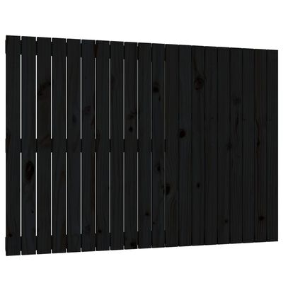 vidaXL Wand-Kopfteil Schwarz 127,5x3x90 cm Massivholz Kiefer