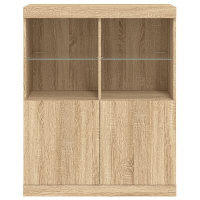 vidaXL Sideboard mit LED-Leuchten Sonoma-Eiche 81x37x100 cm