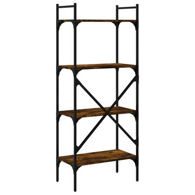 vidaXL Bücherregal 4 Fächer Räuchereiche 56x31,5x138,5cm Holzwerkstoff