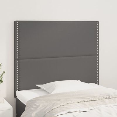 vidaXL Kopfteile 2 Stk. Grau 80x5x78/88 cm Kunstleder