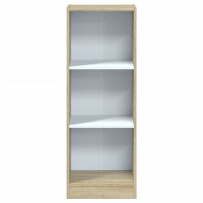 vidaXL Bücherregal 3 Fächer Weiß und Sonoma 40x24x109 cm Holzwerkstoff