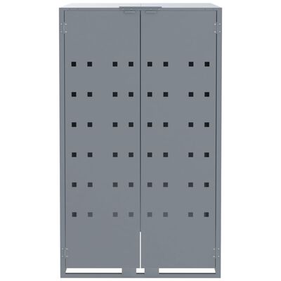 vidaXL Mülltonnenbox für 5 Tonnen Grau 345x79x117 cm Stahl