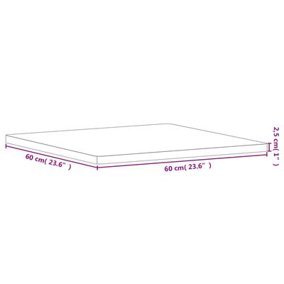 vidaXL Tischplatte 60x60x2,5 cm Quadratisch Massivholz Buche