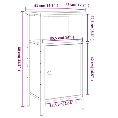 vidaXL Nachttisch Sonoma-Eiche 41x31x80 cm Holzwerkstoff