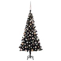 vidaXL Künstlicher Weihnachtsbaum Beleuchtung & Kugeln Schwarz 120 cm