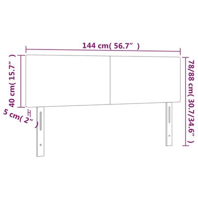 vidaXL Kopfteile 2 Stk. Hellgrau 72x5x78/88 cm Stoff