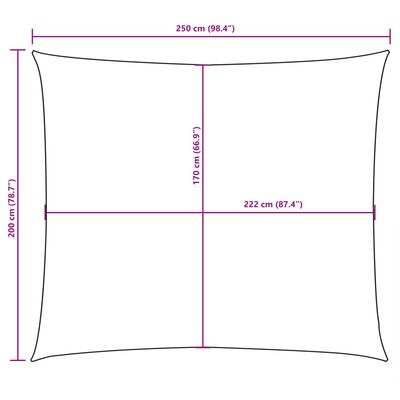 vidaXL Sonnensegel Oxford-Gewebe Rechteckig 2x2,5 m Braun