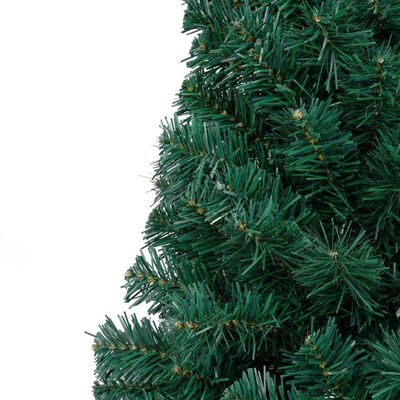 vidaXL Künstlicher Halb-Weihnachtsbaum Beleuchtung Kugeln Grün 240 cm