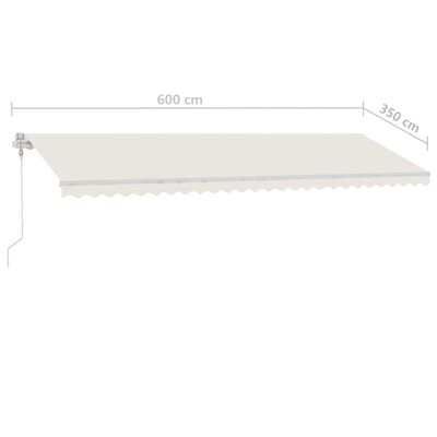 vidaXL Automatische Markise mit LED & Windsensor 600x350 cm Creme