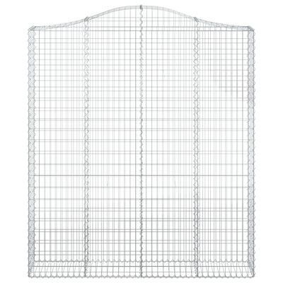 vidaXL Gabionen mit Hochbogen 4 Stk. 200x30x220/240cm Verzinktes Eisen