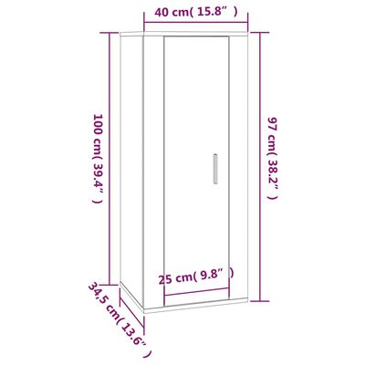 vidaXL 5-tlg. TV-Schrank-Set Braun Eichen-Optik Holzwerkstoff