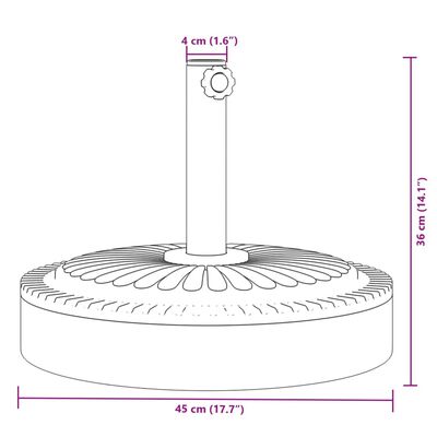 vidaXL Sonnenschirmständer für Ø38/48 mm Mast 25 kg Rund