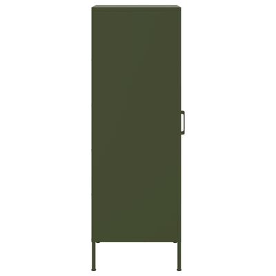 vidaXL Highboard Olivgrün 36x39x113 cm Stahl