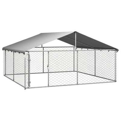 vidaXL Outdoor-Hundezwinger mit Dach 300x300x150 cm