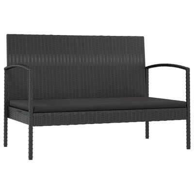 vidaXL 16-tlg. Garten-Lounge-Set mit Auflagen Poly Rattan Schwarz