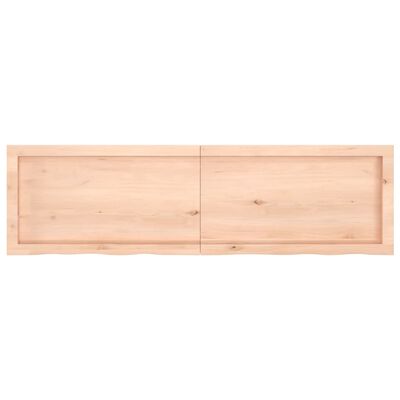 vidaXL Tischplatte 140x40x(2-4) cm Massivholz Eiche Unbehandelt