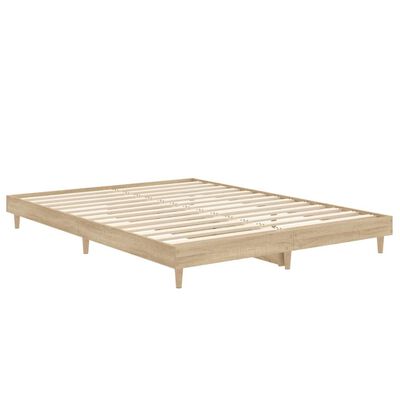 vidaXL Bettgestell ohne Matratze Sonoma-Eiche 140x190 cm Holzwerkstoff