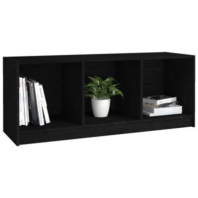 vidaXL TV-Schrank Schwarz 104x33x41 cm Massivholz Kiefer