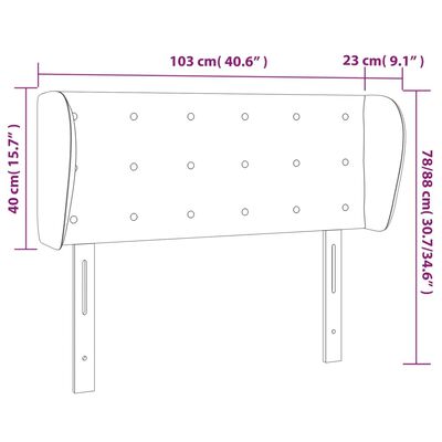 vidaXL Kopfteil mit Ohren Creme 103x23x78/88 cm Kunstleder