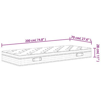 vidaXL Matratze Taschenfederkern Medium Plus 70x200 cm