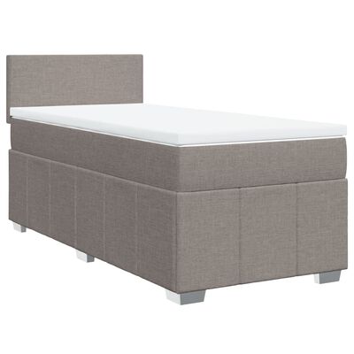 vidaXL Boxspringbett mit Matratze Taupe 90x190 cm Stoff