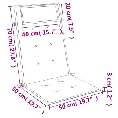 vidaXL Hochlehner-Auflagen 4 Stk. Grau Oxford-Gewebe