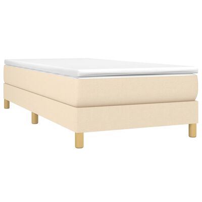 vidaXL Boxspringbett mit Matratze Creme 90x190 cm Stoff