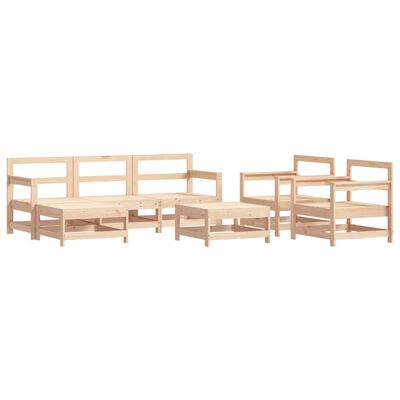 vidaXL 7-tlg. Garten-Lounge-Set mit Kissen Massivholz