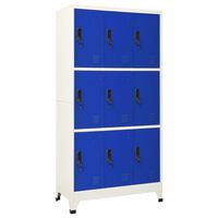 vidaXL Schließfachschrank Grau und Blau 90x45x180 cm Stahl