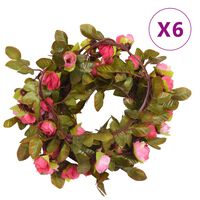 vidaXL Künstliche Blumengirlanden 6 Stk. Rose 215 cm