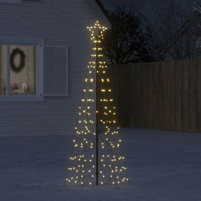 vidaXL LED-Weihnachtsbaum mit Erdspießen 220 LEDs Warmweiß 180 cm