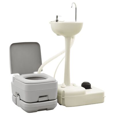 vidaXL Tragbare Campingtoilette mit Waschbecken und Wasserbehälter