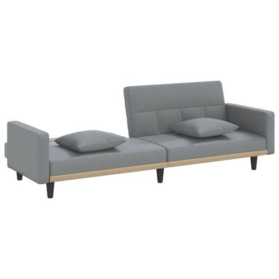 vidaXL Schlafsofa mit Kissen Hellgrau Stoff