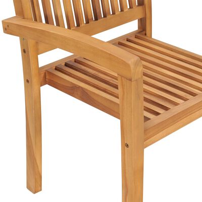 vidaXL Stapelbare Gartenstühle 6 Stk. Massivholz Teak