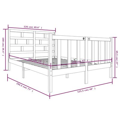 vidaXL Massivholzbett Kiefer 120x190 cm