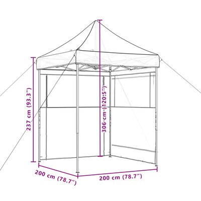 vidaXL Partyzelt Faltbar Pop-Up mit 2 Seitenteilen Grün