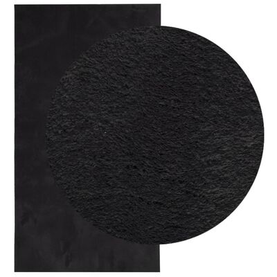 vidaXL Teppich HUARTE Kurzflor Weich und Waschbar Schwarz 80x150 cm